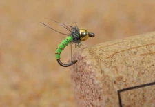 12 Flies Beadhead Caddis Larva Fishing Flies - Mustad Signature Fly Hooks