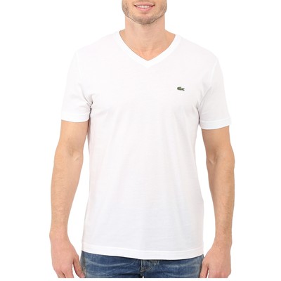 Mens Lacoste T-Shirt V Neck Pima Cotton SS Regular Fit Tee