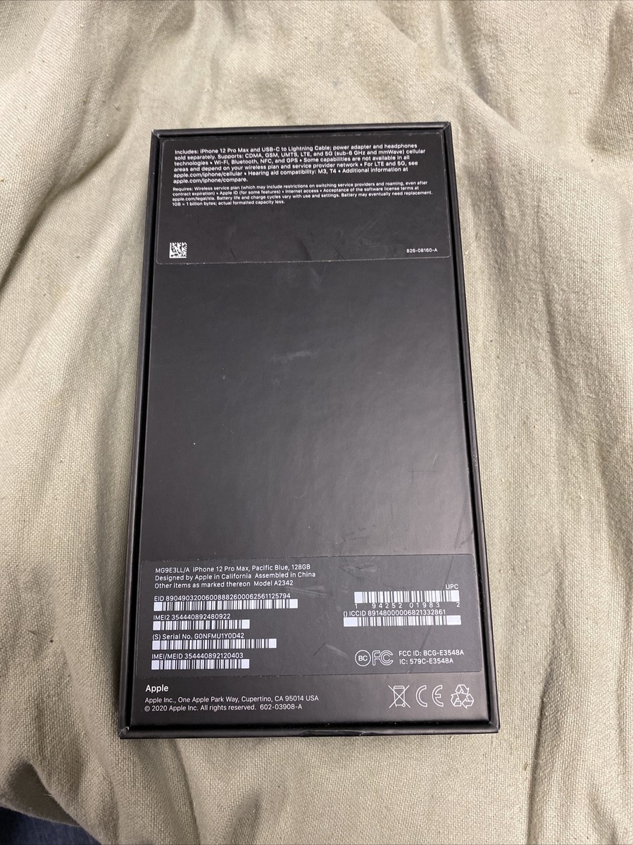 Apple iPhone 12 Pro / Pro Max Original Box -No Accessories