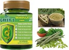 MORINGA OLEIFERA LEAF 120 PILLS CAPSULES MULTI VITAMIN ANTI AGEING HIGH EXTRACT