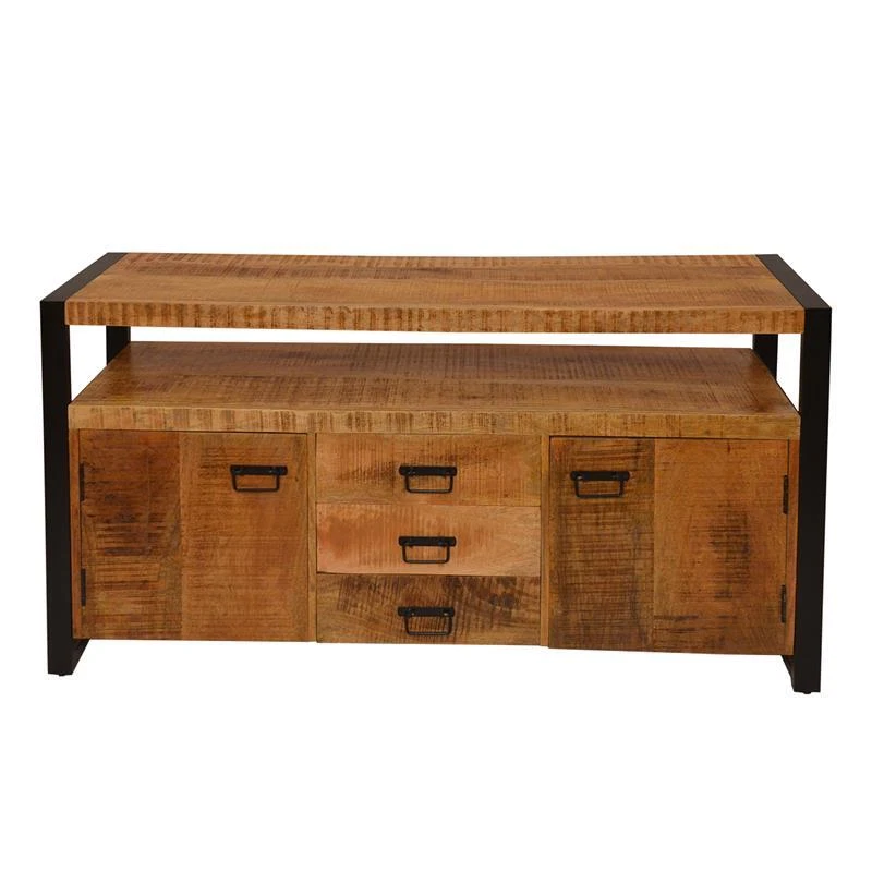 60 Inch 2 Door Wooden Sofa Console Table With 3 Drawers Brown And Black |  Ebay
