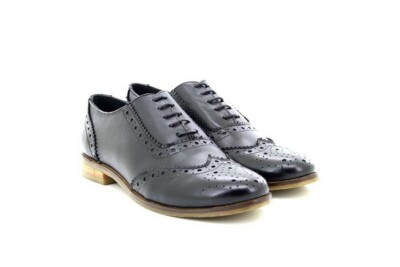 Cipriata Natasha L324A Damen Schwarz Leder Schnürschuhe Brogue Smart Schuhe