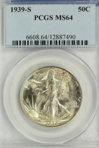1939-S Walking Liberty Half Dollar : PCGS MS64 - Picture 1 of 4