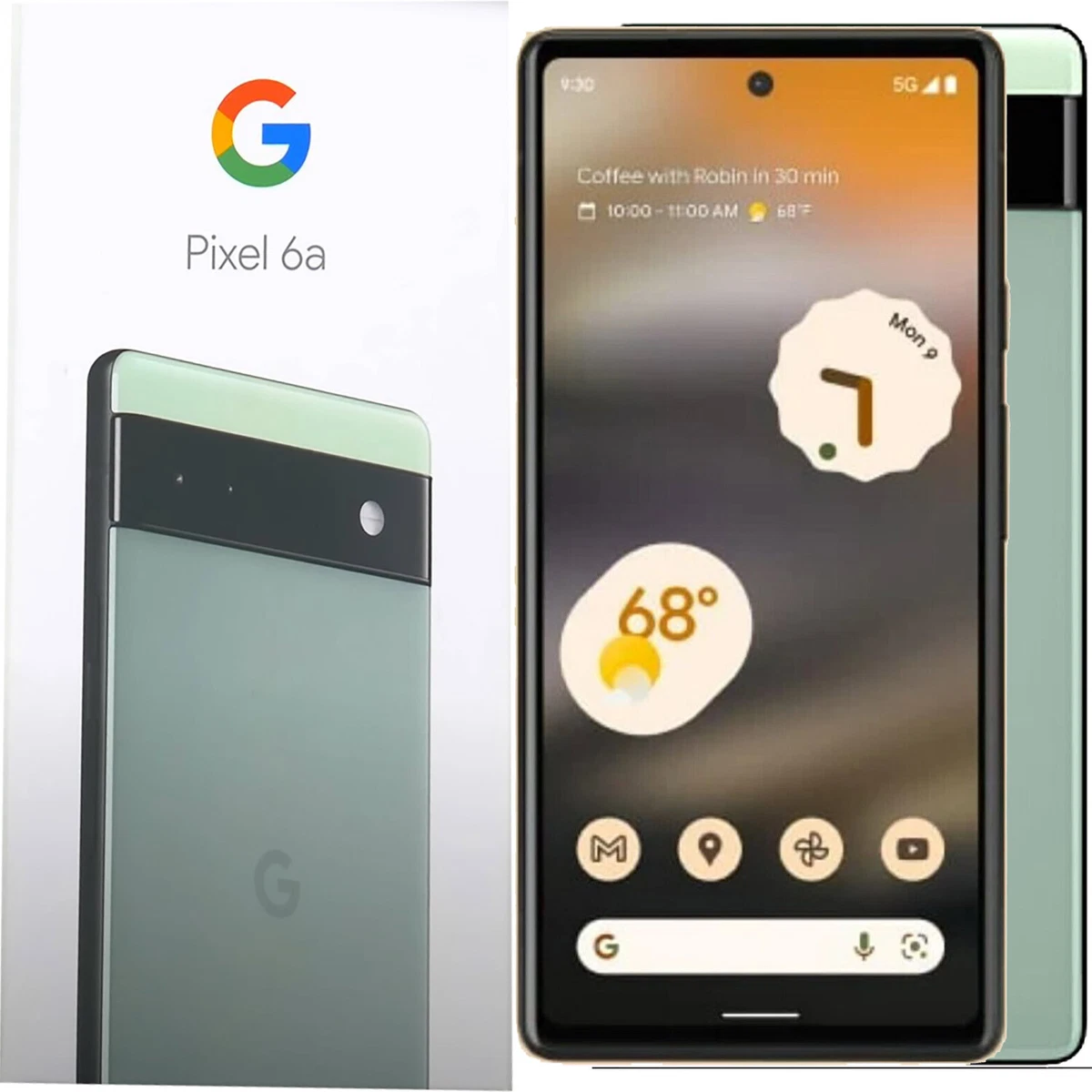 BNIB Google Pixel 6a 5G Sage 128GB + 6GB Dual-SIM Factory Unlocked Simfree