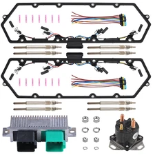For 7.3L 98-03 Ford  Diesel Valve Cover Gasket&Glow Plugs+Relay+Controller