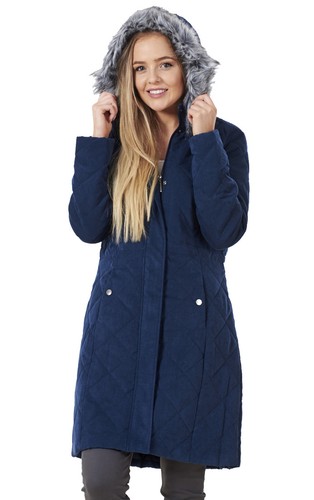 Ladies Quilted Hooded Warm Coat Winter Outerwear Fur Jacket Parka Rr6Rn0q
