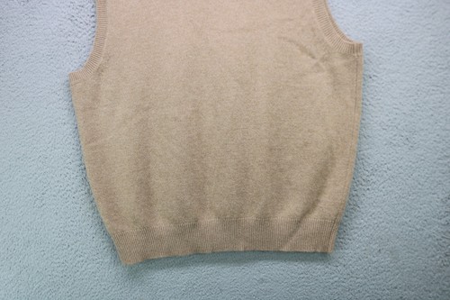 L.L. Bean Men's 100% Cashmere Sweater Vest-Large-Tan-Preppy-Minimalist - Picture 10 of 10