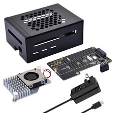 Metal Case for Raspberry Pi 5, with Pi 5 Official Active Cooler, N04 M.2 NVMe SS