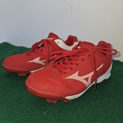 Mizuno Wave Lightrevo Youth Baseball Cleat - Red/White Size 2