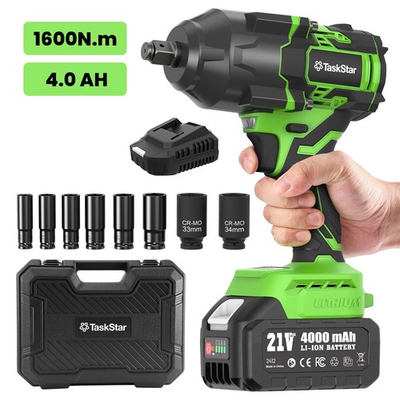 #ad TaskStar Cordless Impact Wrench 1 2quot; 1180 Ft lbs 1600 N.m 4000mAh Battery $89.00