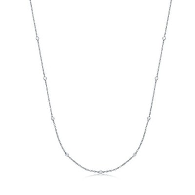 925 Sterling Silber 0,50 Karat Lab Grown Diamant Meterware Halskette für Damen