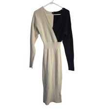 Express Maxi Sweater Dress XS Womens Color Block Cruella Long Sleeve Gothic