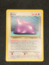Ditto 18/62 Rare - Printer Hickey Error (Diamond Ring) Fossil Pokemon Card - NM