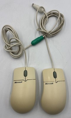 2 Microsoft IntelliMouse 1.1A Vintage PS/2 Wired Optical Mouse X03-65047 Read!