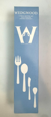 NEW Wedgwood New Oberon 4 Piece Hostess Set 18/10 Stainless Steel Flatware NIB