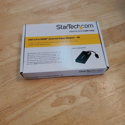 StarTech USB32HD4K USB 3.0 to HDMI External Video Display Adapter 4K NEW SEALED