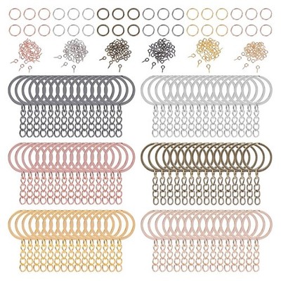 90 Pieces for Key Chain Rings with 180 PCS Open Jump Rings 180 PCS Screw Eye Pin