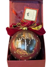 Downton Abbey 4.75” Glass Ball Bow Ornament Kurt Adler With Presentation Box
