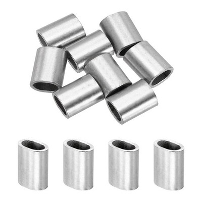 7/32'' Wire Rope Stop Sleeve, 8 Pcs 304 Stainless Steel Crimping Loops Sleeve
