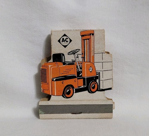 Vintage Streichholzheft Allis Chalmers Flurförderzeug Werbung voll