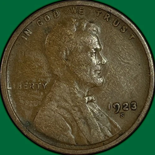 1923-S Lincoln Wheat Cent Very Fine VF Coin #34340