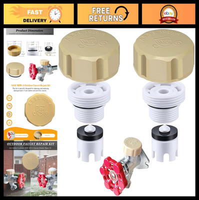 2 Pack Vacuum Breaker Replacement Kit - Outdoor Faucet Repair, Anti-Siphon Hose