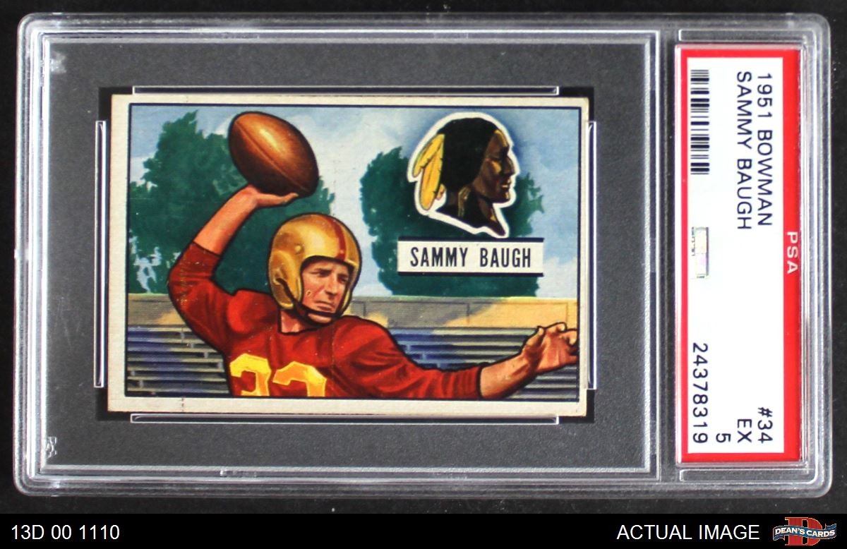 1951 Bowman #34 Sammy Baugh Redskins HOF TCU PSA 5 - EX