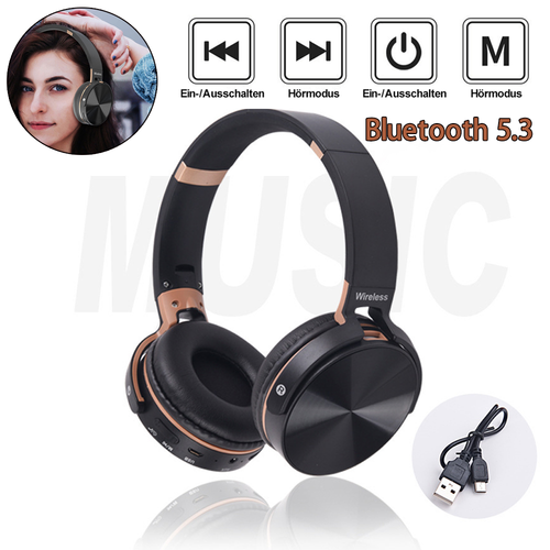 Cuffie Bluetooth 5.1 Cuffie Wireless Stereo Bassi Over-Ear Cancellazione del Rumore - Foto 1 di 21