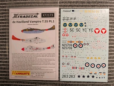 Xtradecal 1:72 DH Vampire T.55
