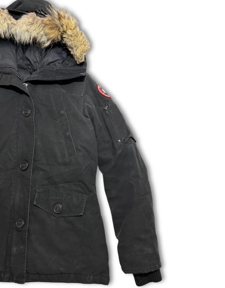 Canada Goose Montebello Parka Black Fur Trim Women’s Size M - Image 4 of 4