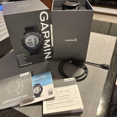 Garmin Approach S60 Golf Watch GPS Smartwatch Bluetooth Black Used