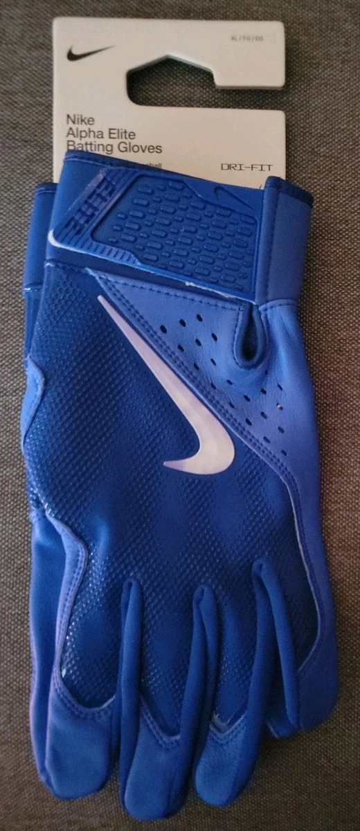 Guantes de bateo de béisbol Nike Alpha Elite para hombre talla XL azul FD7816-434 $74