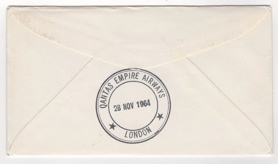 1964 Nov 27th. First Flight Cover. Australia to England via Mexico. AAMC 1534a. - image 2 of 2
