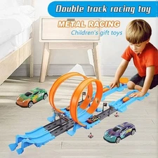 Hot Wheels Double Loop Dash Drag Racing Playset + 2 Vehicles - GFH85