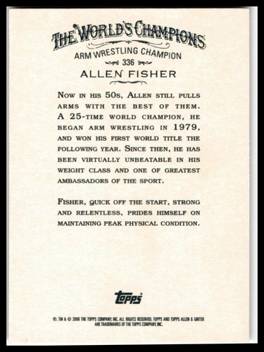 2008 Topps Allen & Ginter #336 Allen Fisher - Picture 2 of 2