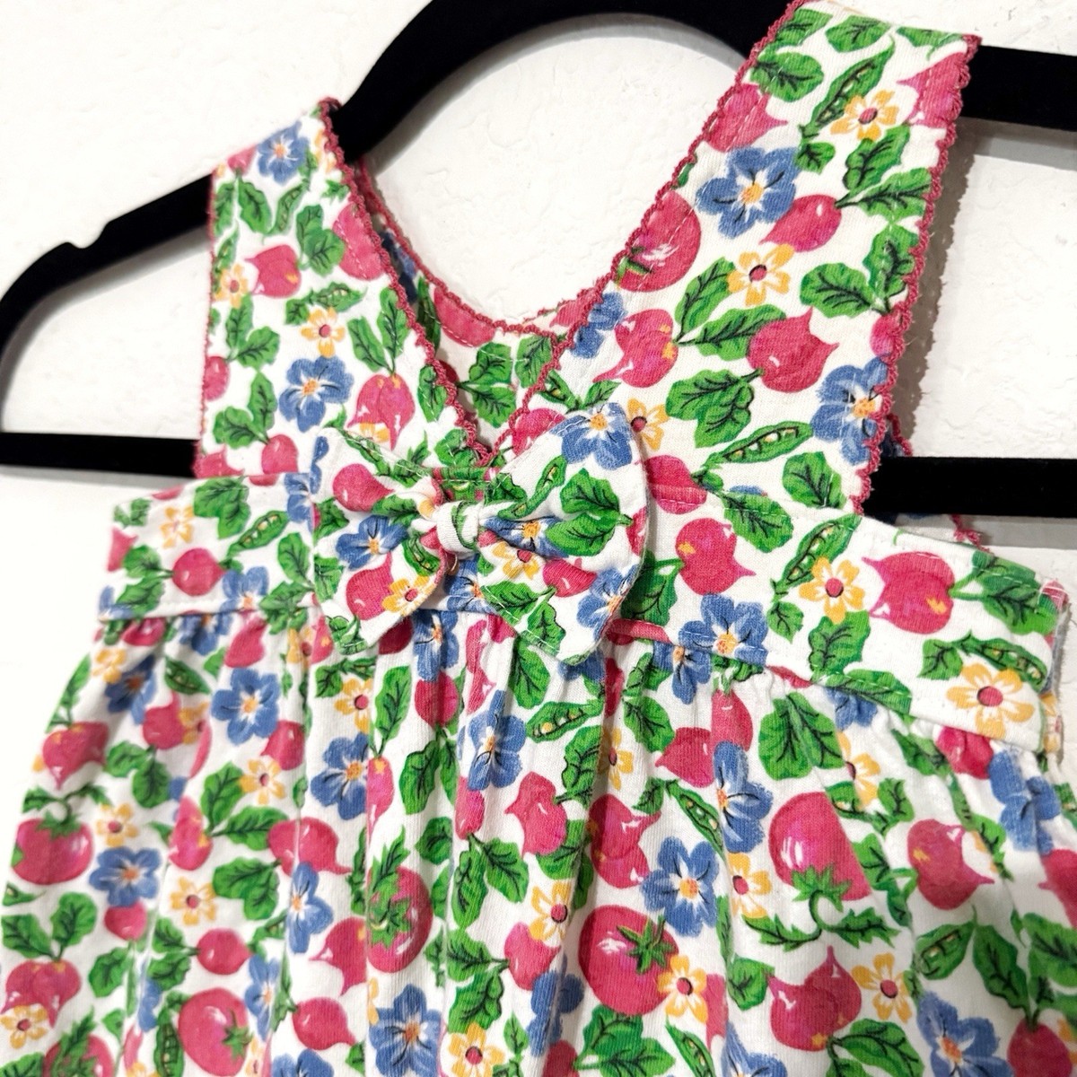 Vintage Oshkosh Baby B'Gosh Romper 12mo Rare HTF Vegetable Garden