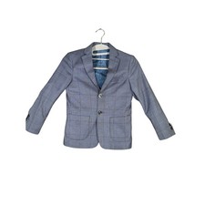T.O. Collection Boys Plaid Blazer Blue Sz 7