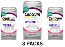 3 Centrum Silver Women 50+ MultiVitamin/Mineral Supplement 100 Count- 3 Packs