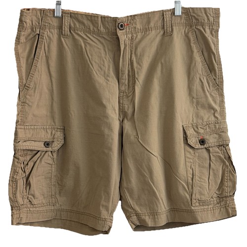 Route 66 Men's Cargo Shorts Relaxed Fit Hiking Casual Cotton Tan Beige Size 40