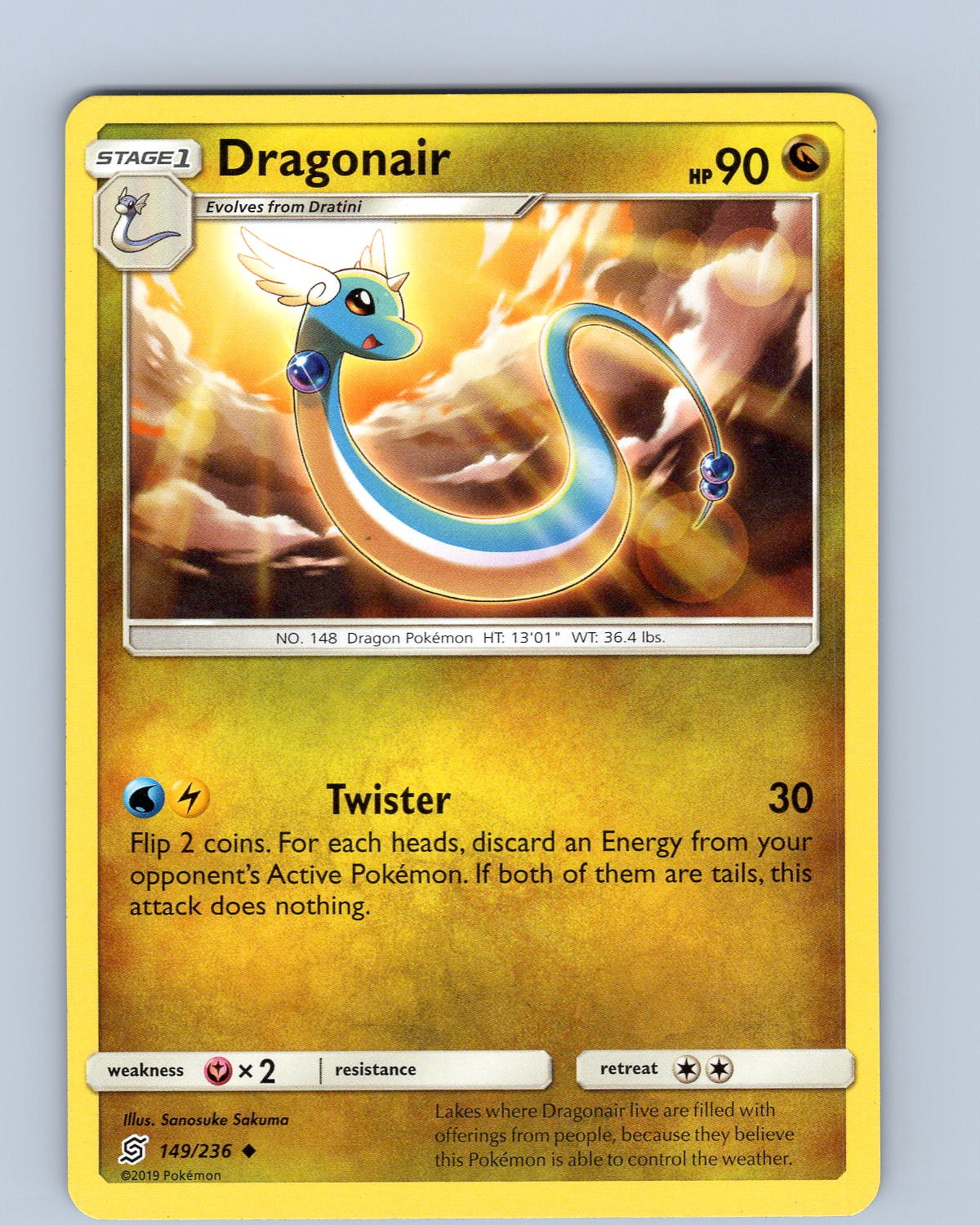 Pokemon TCG Dragonair S&M Unified Minds 149/236 Regular Uncommon Card NM