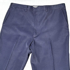 Vintage 70s Haggar Magic Stretch 2 Navy Blue Dress Pants Slacks 36x30 Elite