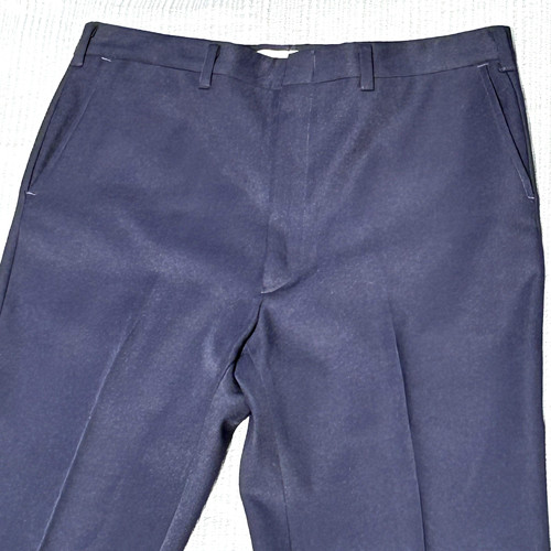 Vintage 70s Haggar Magic Stretch 2 Navy Blue Dress Pants Slacks 36x30 Elite