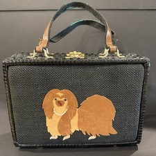 Gaymode 1960's Purse Handbag Pocketbook Hong Kong Vintage Dog Pearls Wicker