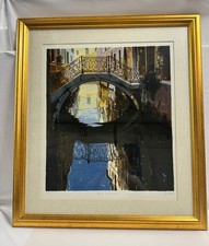 Jeremy Barlow  Signed Serigraph Framed Ltd  Edition Art 131/175 Ponte Veneziani