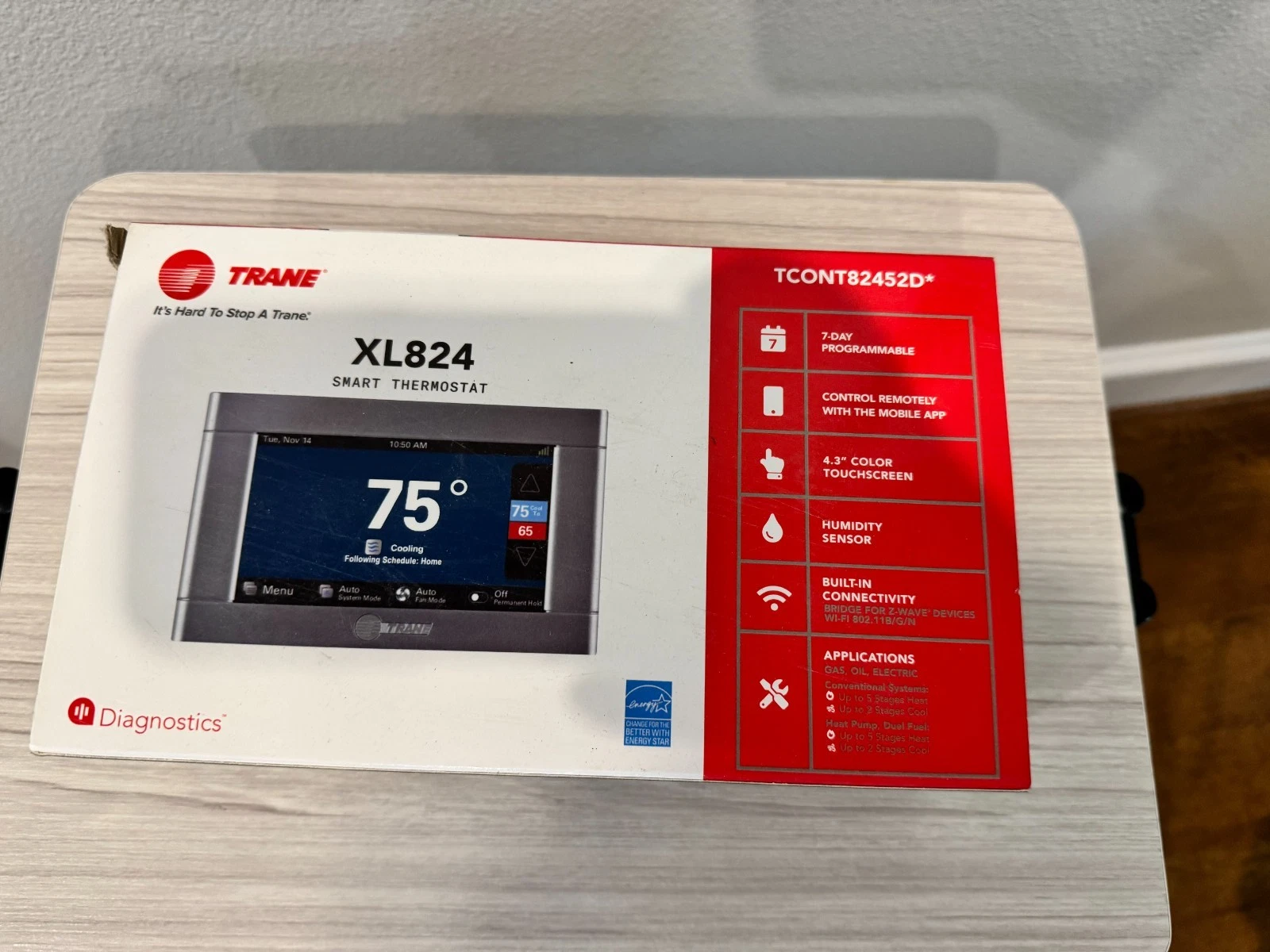 Trane XL824 Smart Thermostat WiFi Touchscreen TCONT824AS52DA New
Opens in a new window or tab