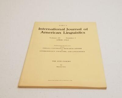 International Journal of American Linguistics April 1962 Volume 28 #2