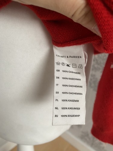 Chinti and Parker Designer Pure Cashmere Red White Stars Crew Jumper Size Small - Picture 8 of 10
