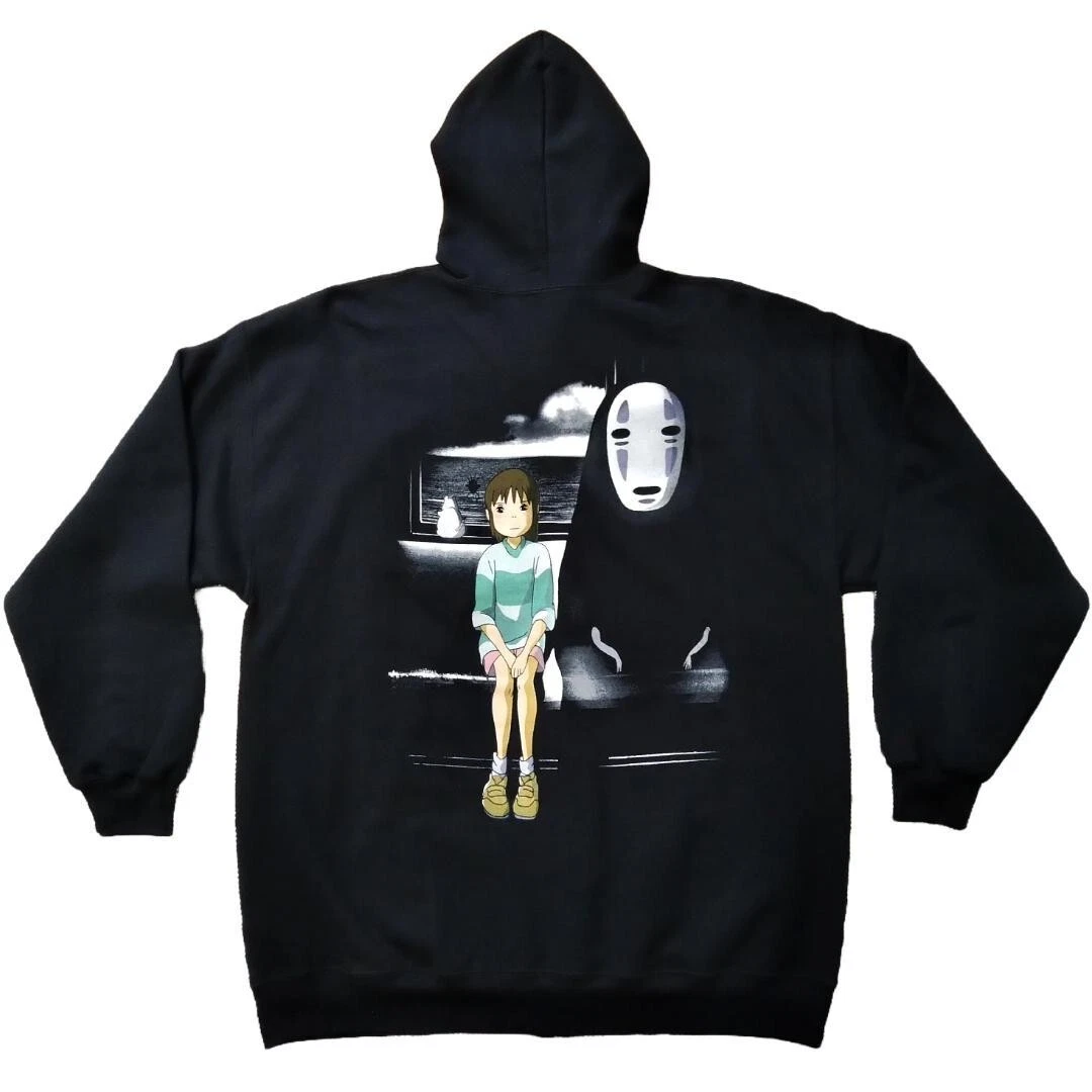 LOEWE Spirited Away Felpa con Cappuccio Zip Uomo Taglia XL Nera Studio Ghibli Anime Movie NUOVO