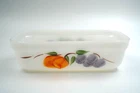 Vintage Anchor Hocking Fire King Gay Fad Fruits Loaf Pan Ovenware- 8 1/4"