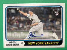 2023 TOPPS HERITAGE BASEBALL GREG WEISSERT YANKEES RC ON CARD AUTO #ROA-GW